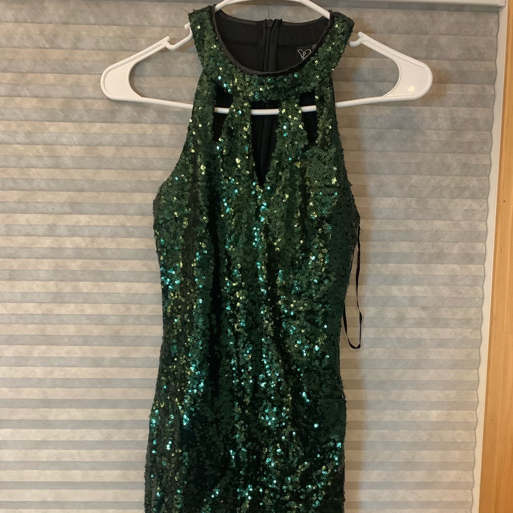 Sparkly emerald green dress